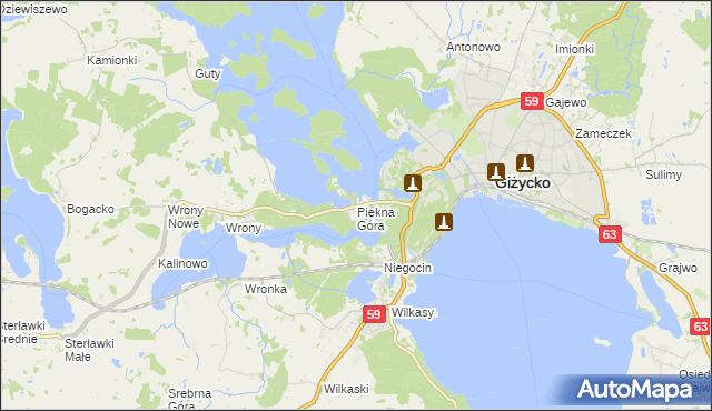 mapa Piękna Góra, Piękna Góra na mapie Targeo