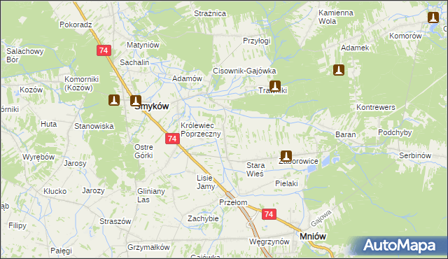 mapa Pieradła, Pieradła na mapie Targeo