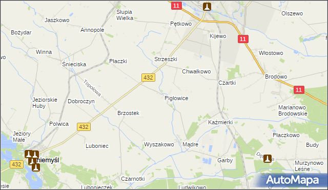 mapa Pigłowice, Pigłowice na mapie Targeo