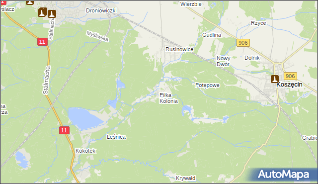 mapa Piłka Kolonia, Piłka Kolonia na mapie Targeo