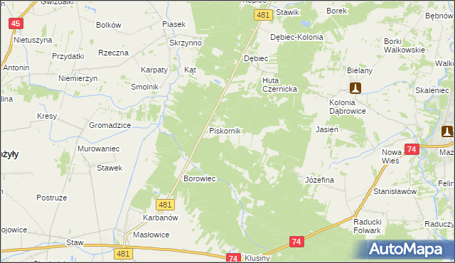 mapa Piskornik Czernicki, Piskornik Czernicki na mapie Targeo