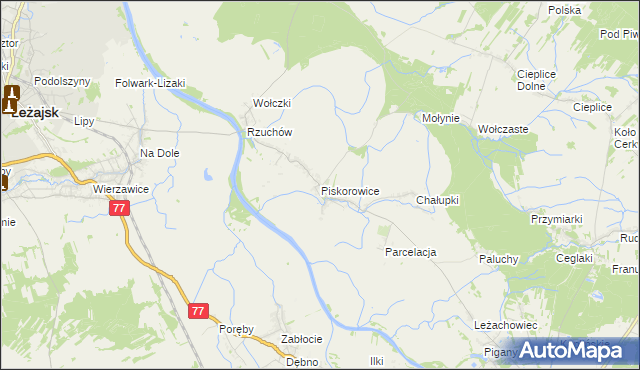 mapa Piskorowice, Piskorowice na mapie Targeo