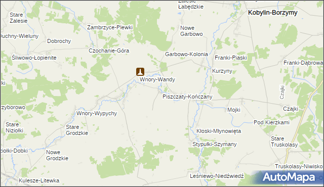 mapa Piszczaty-Kończany, Piszczaty-Kończany na mapie Targeo