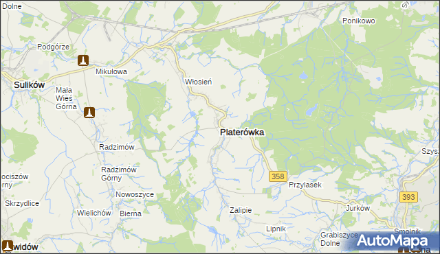 mapa Platerówka, Platerówka na mapie Targeo