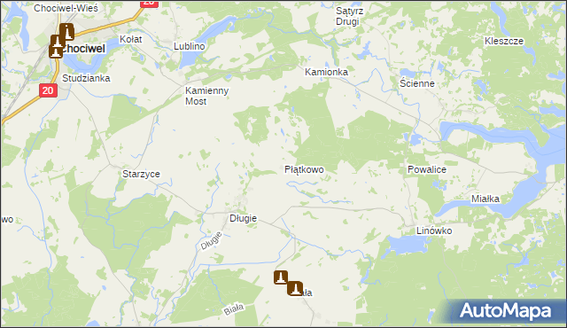 mapa Płątkowo, Płątkowo na mapie Targeo