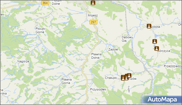 mapa Pławna Dolna, Pławna Dolna na mapie Targeo