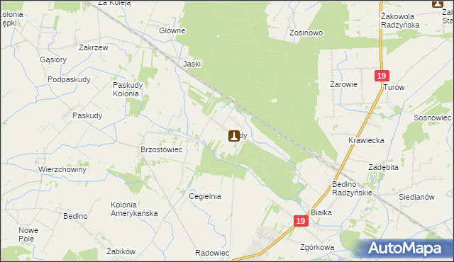 mapa Płudy gmina Radzyń Podlaski, Płudy gmina Radzyń Podlaski na mapie Targeo