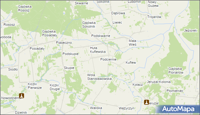 mapa Podciernie, Podciernie na mapie Targeo