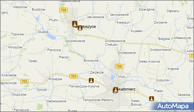 mapa Podgaje gmina Skalbmierz, Podgaje gmina Skalbmierz na mapie Targeo