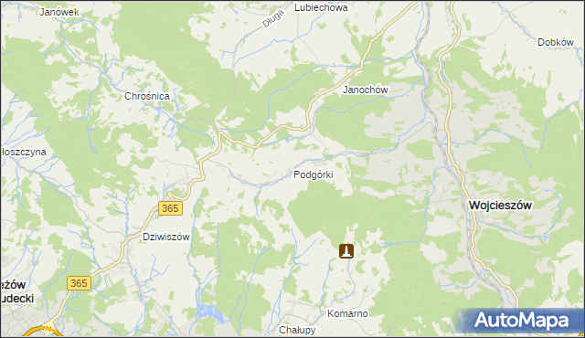 mapa Podgórki gmina Świerzawa, Podgórki gmina Świerzawa na mapie Targeo