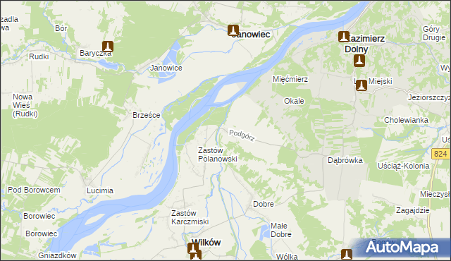 mapa Podgórz gmina Wilków, Podgórz gmina Wilków na mapie Targeo
