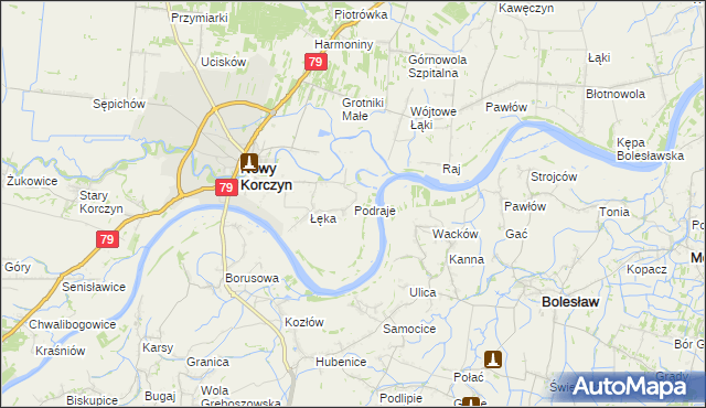 mapa Podraje, Podraje na mapie Targeo