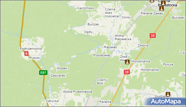 mapa Podratowiec, Podratowiec na mapie Targeo