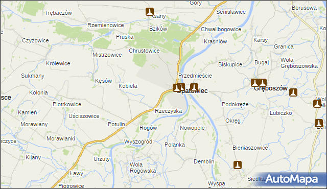 mapa Podskale gmina Opatowiec, Podskale gmina Opatowiec na mapie Targeo