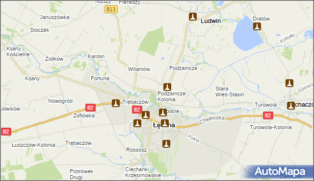 mapa Podzamcze Kolonia, Podzamcze Kolonia na mapie Targeo