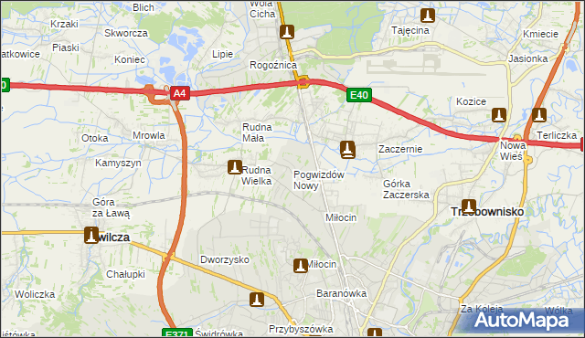 mapa Pogwizdów Nowy, Pogwizdów Nowy na mapie Targeo