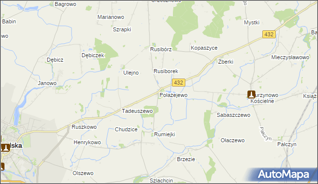 mapa Połażejewo, Połażejewo na mapie Targeo