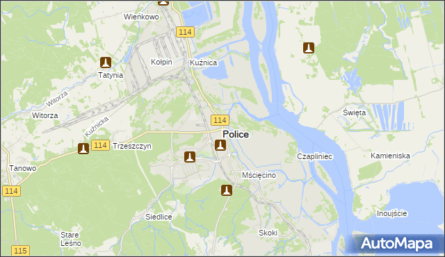 mapa Police, Police na mapie Targeo