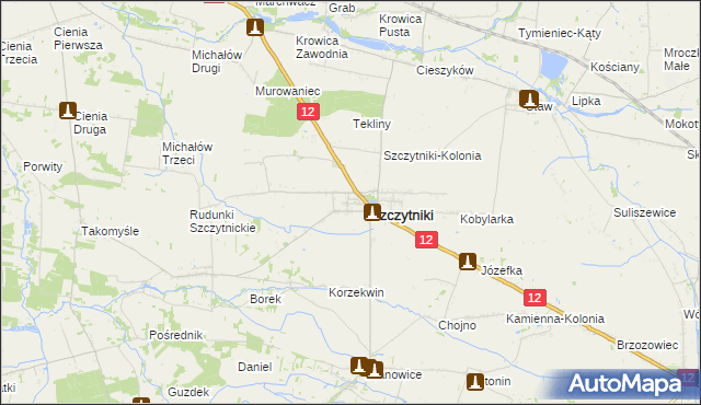 mapa Popów gmina Szczytniki, Popów gmina Szczytniki na mapie Targeo
