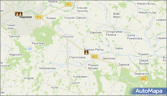 mapa Popowo-Północ, Popowo-Północ na mapie Targeo