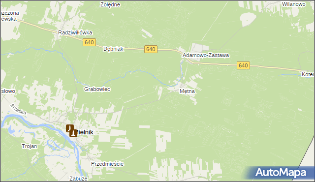 mapa Poręby gmina Mielnik, Poręby gmina Mielnik na mapie Targeo