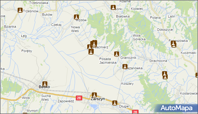 mapa Posada Jaćmierska, Posada Jaćmierska na mapie Targeo