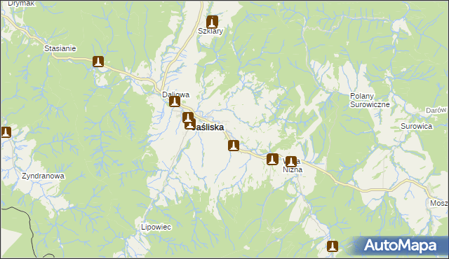 mapa Posada Jaśliska, Posada Jaśliska na mapie Targeo