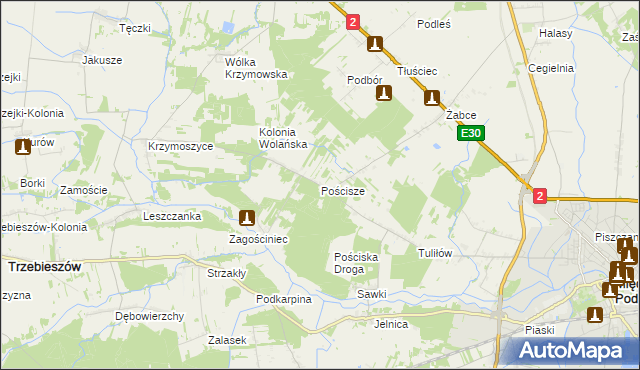 mapa Pościsze, Pościsze na mapie Targeo