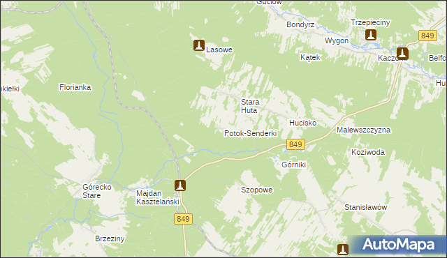 mapa Potok-Senderki, Potok-Senderki na mapie Targeo