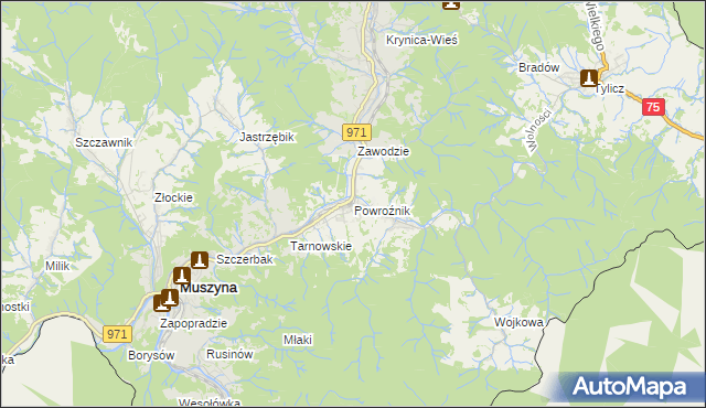 mapa Powroźnik, Powroźnik na mapie Targeo