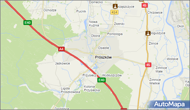 mapa Prószków, Prószków na mapie Targeo