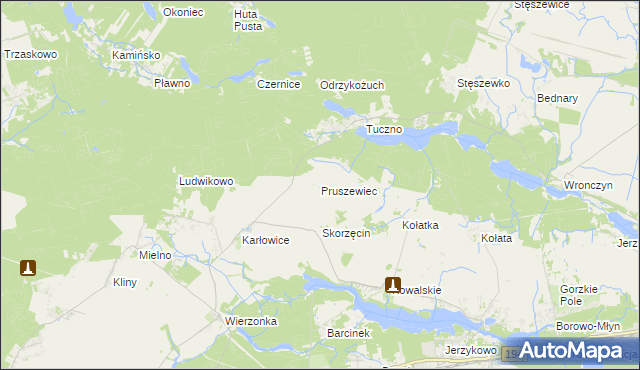 mapa Pruszewiec, Pruszewiec na mapie Targeo