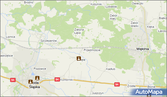 mapa Przedmoście gmina Środa Śląska, Przedmoście gmina Środa Śląska na mapie Targeo