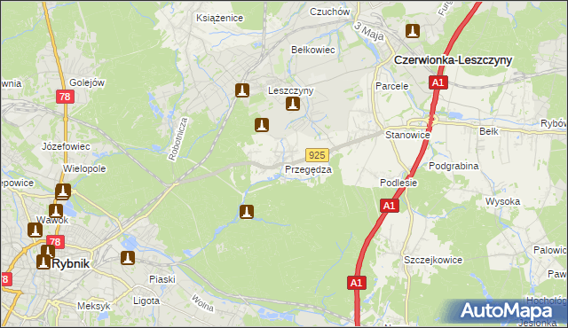 mapa Przegędza, Przegędza na mapie Targeo