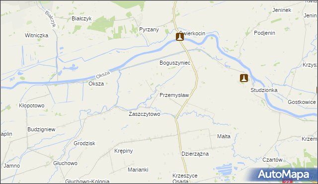 mapa Przemysław gmina Krzeszyce, Przemysław gmina Krzeszyce na mapie Targeo