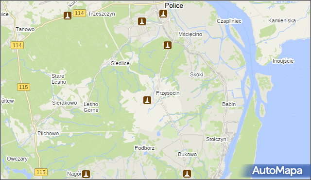 mapa Przęsocin, Przęsocin na mapie Targeo