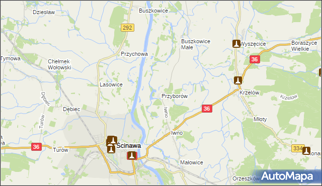 mapa Przyborów gmina Wińsko, Przyborów gmina Wińsko na mapie Targeo