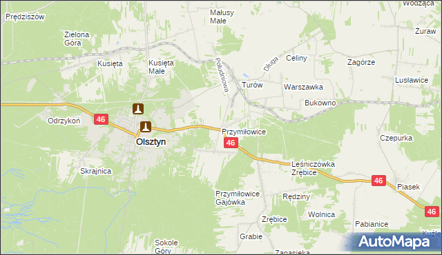 mapa Przymiłowice, Przymiłowice na mapie Targeo