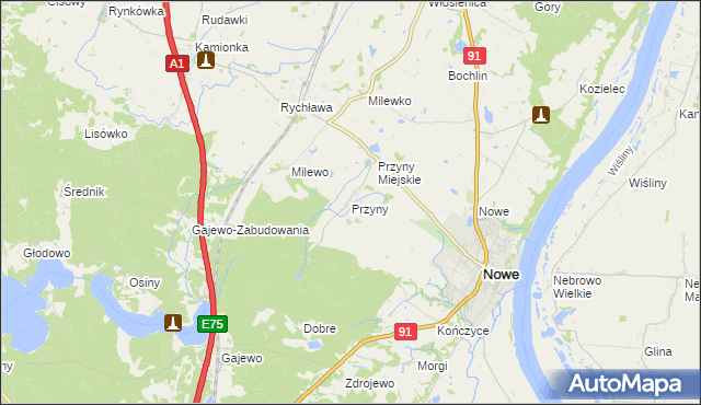 mapa Przyny, Przyny na mapie Targeo