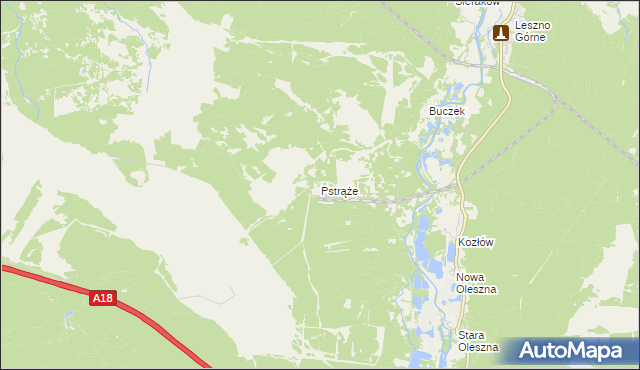 mapa Pstrąże, Pstrąże na mapie Targeo