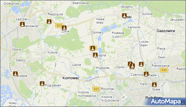 mapa Pstrążna, Pstrążna na mapie Targeo