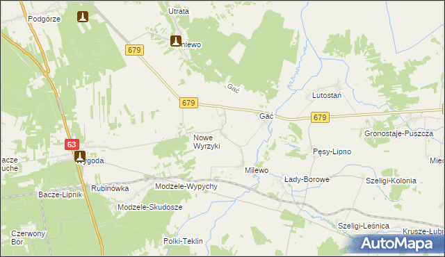 mapa Puchały gmina Łomża, Puchały gmina Łomża na mapie Targeo
