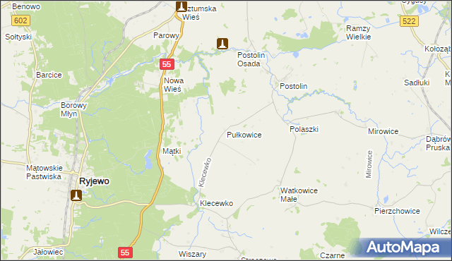 mapa Pułkowice, Pułkowice na mapie Targeo