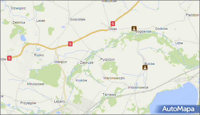 mapa Pyszczyn gmina Żarów, Pyszczyn gmina Żarów na mapie Targeo