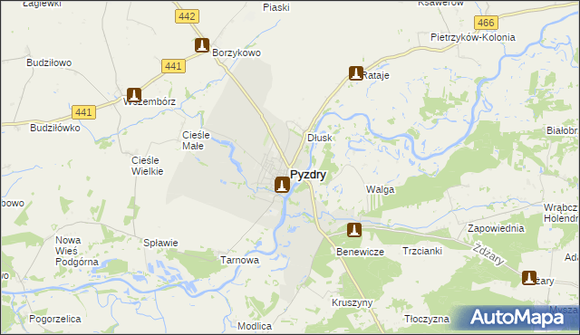 mapa Pyzdry, Pyzdry na mapie Targeo