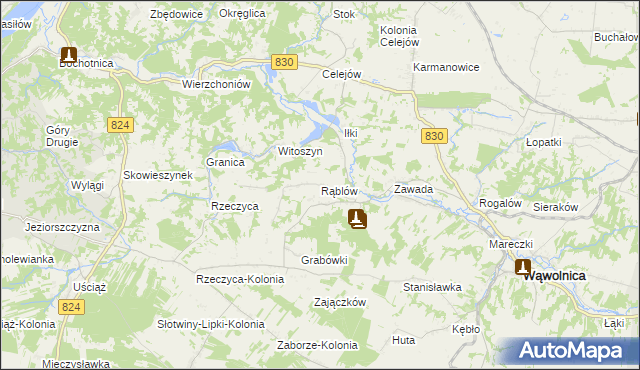 mapa Rąblów, Rąblów na mapie Targeo