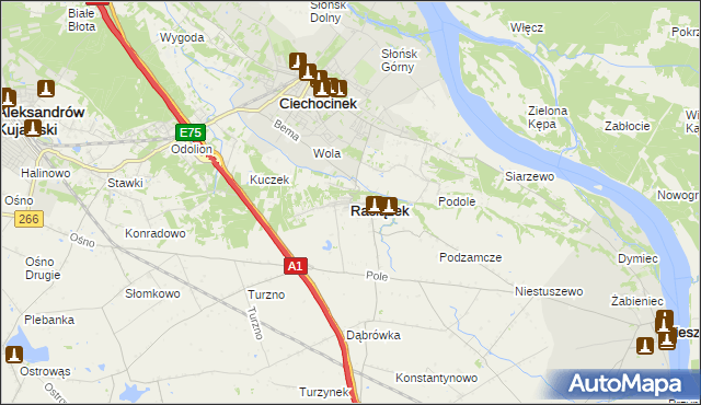 mapa Raciążek, Raciążek na mapie Targeo