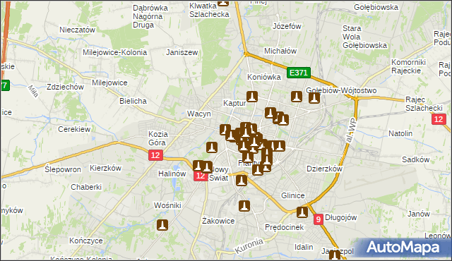 mapa Radomia, Radom na mapie Targeo