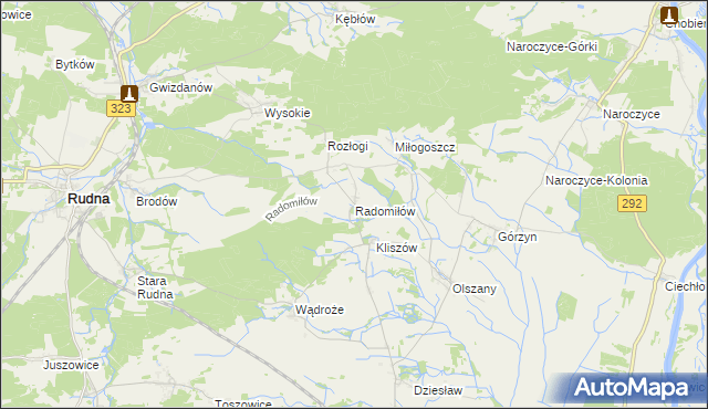 mapa Radomiłów, Radomiłów na mapie Targeo