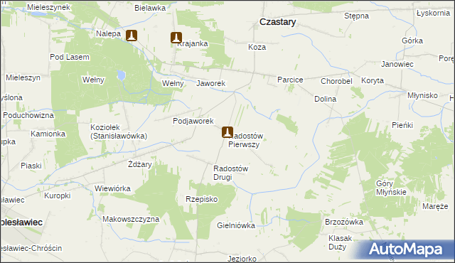 mapa Radostów Pierwszy, Radostów Pierwszy na mapie Targeo